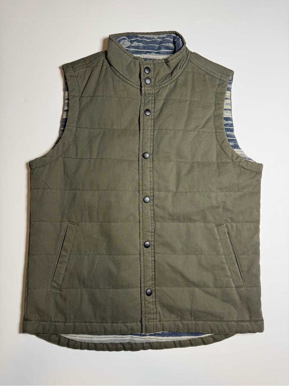 Union Quilted Vintage Twill Vest Men’s M Cargo Green 100% Cotton Rustic Outdoors